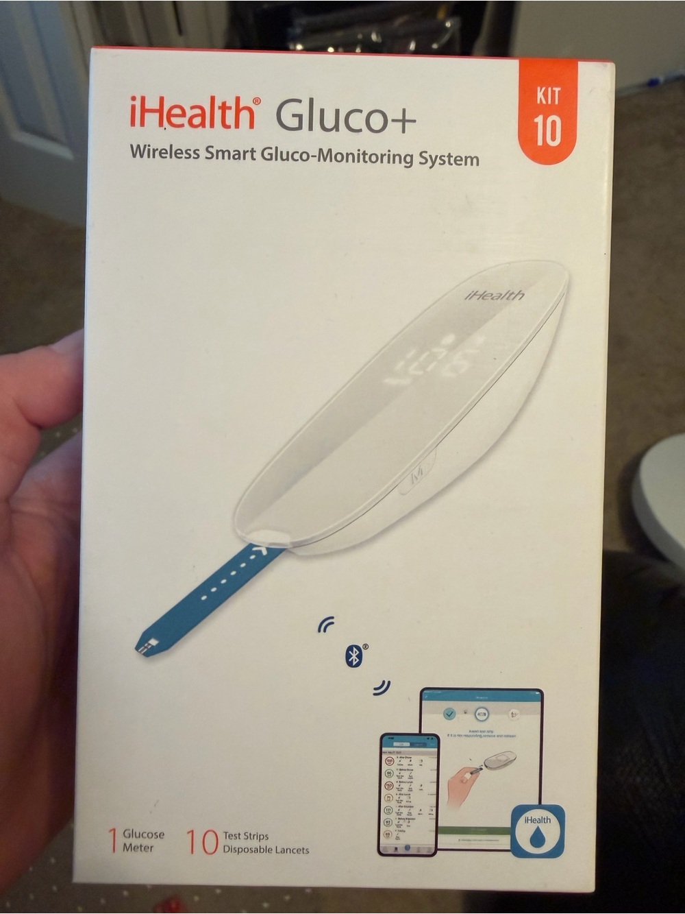 Gluco+ Wireless Smart Gluco-Monitoring System - White